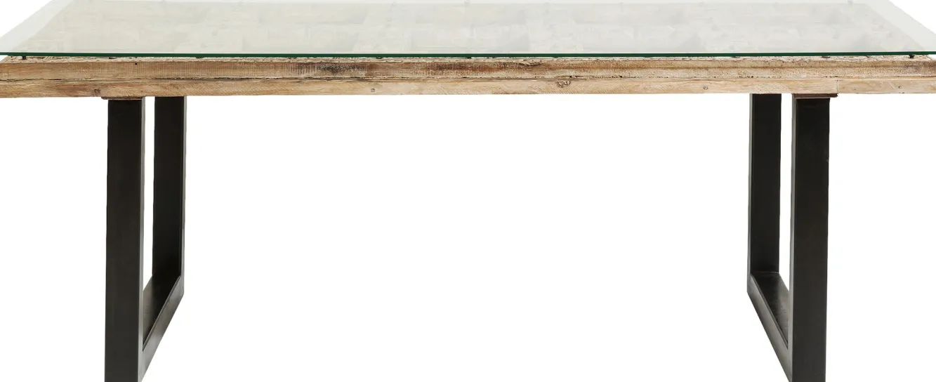 Outlet KARE Design Stół Kalif 200x90 cm transparentno-drewniany - KARE