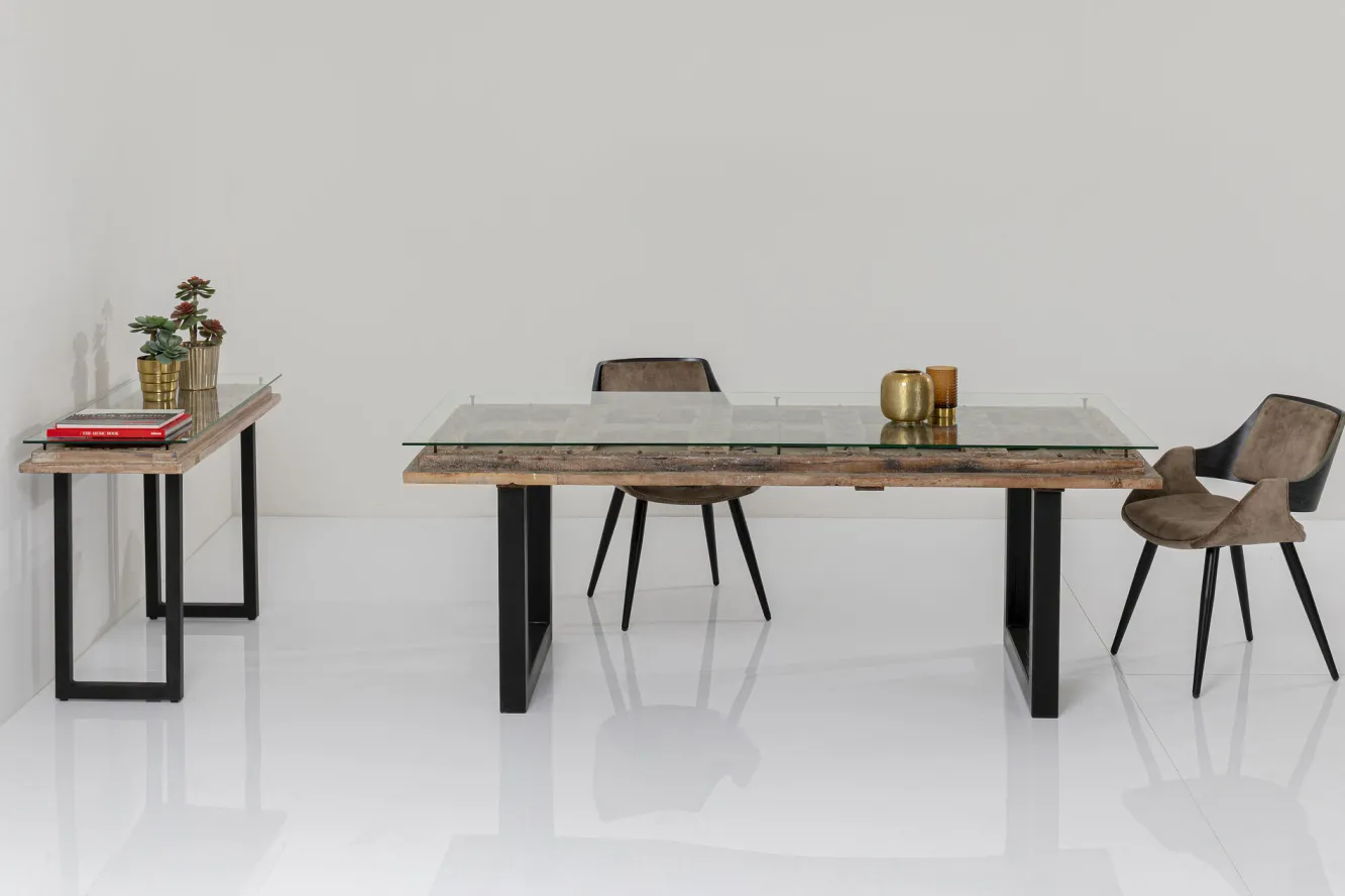 Outlet KARE Design Stół Kalif 200x90 cm transparentno-drewniany - KARE