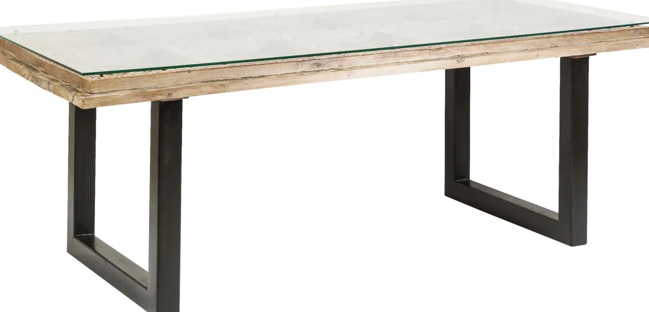 Outlet KARE Design Stół Kalif 200x90 cm transparentno-drewniany - KARE