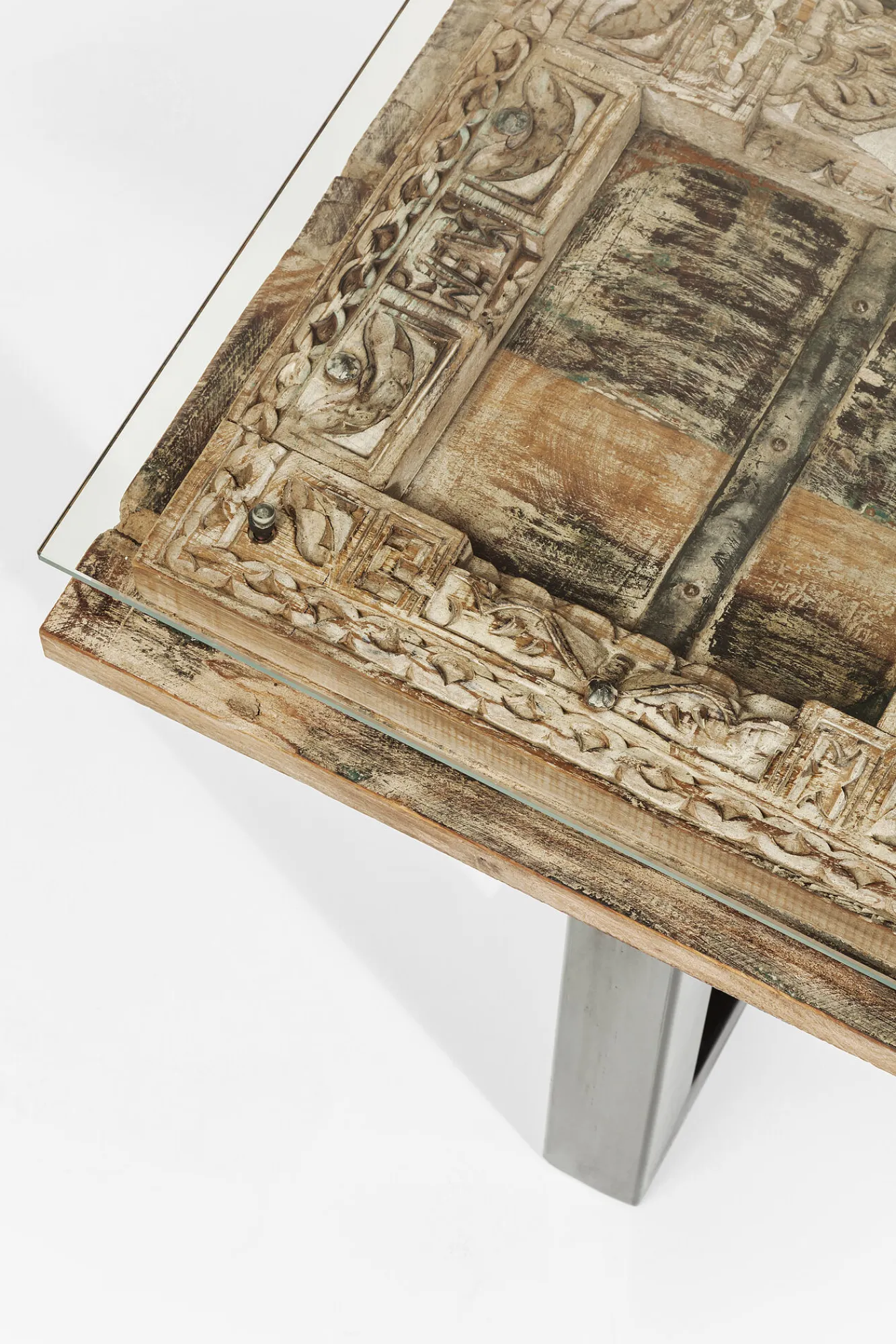 Outlet KARE Design Stół Kalif 200x90 cm transparentno-drewniany - KARE