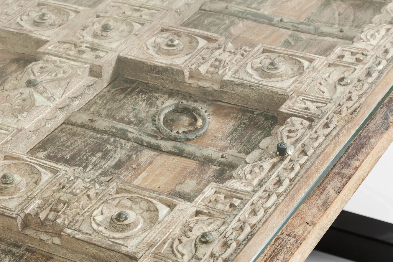 Outlet KARE Design Stół Kalif 200x90 cm transparentno-drewniany - KARE