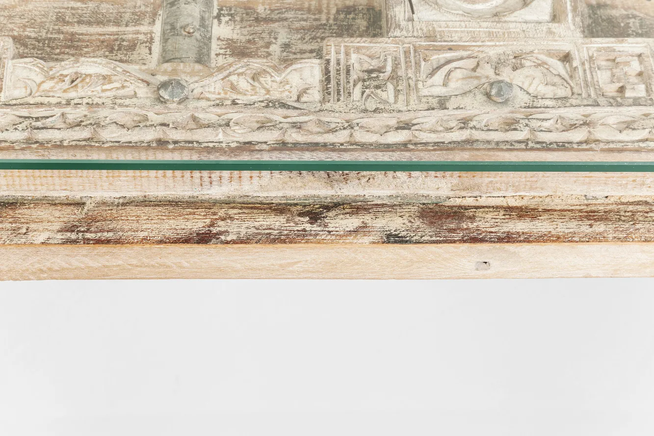 Outlet KARE Design Stół Kalif 200x90 cm transparentno-drewniany - KARE