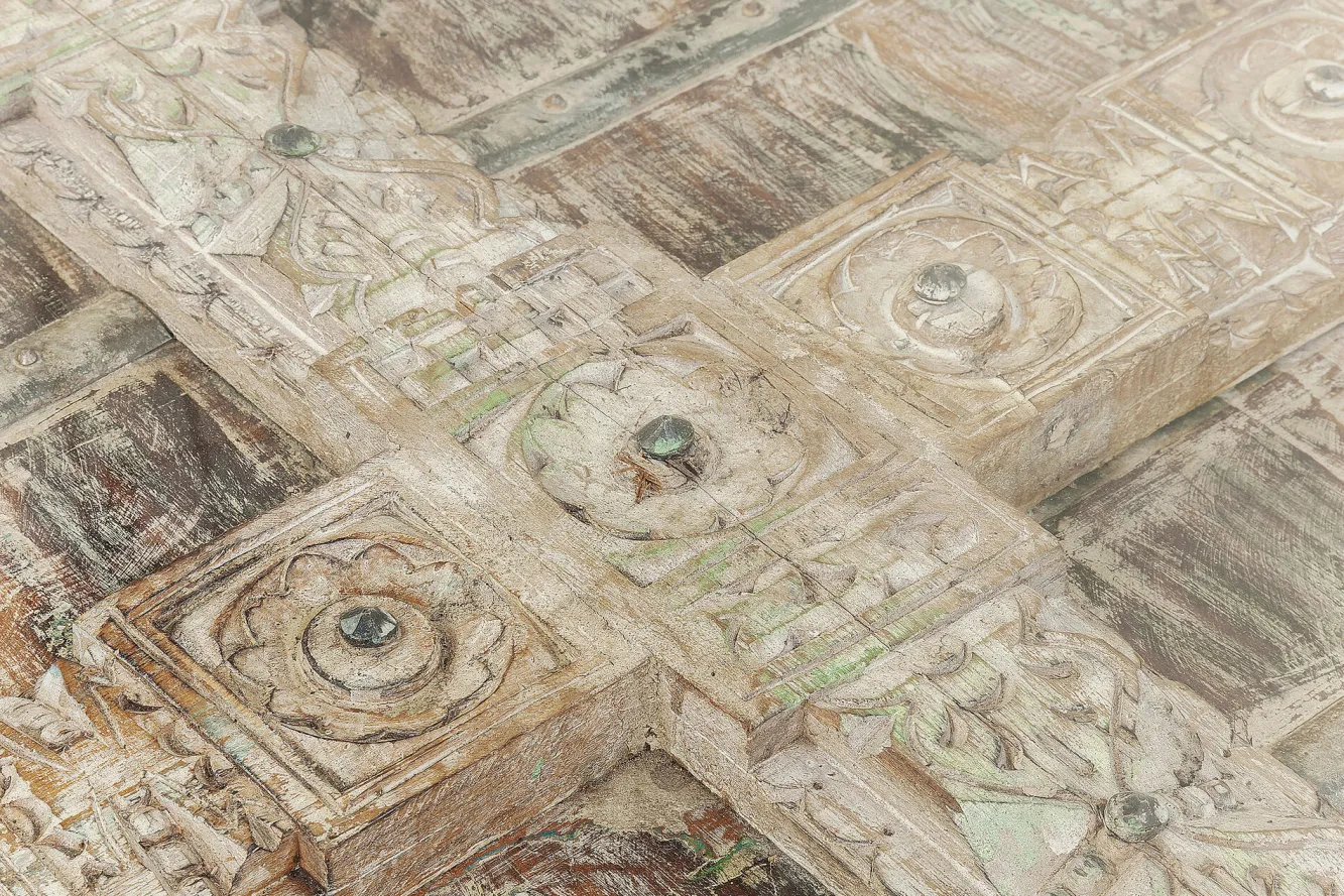 Outlet KARE Design Stół Kalif 200x90 cm transparentno-drewniany - KARE