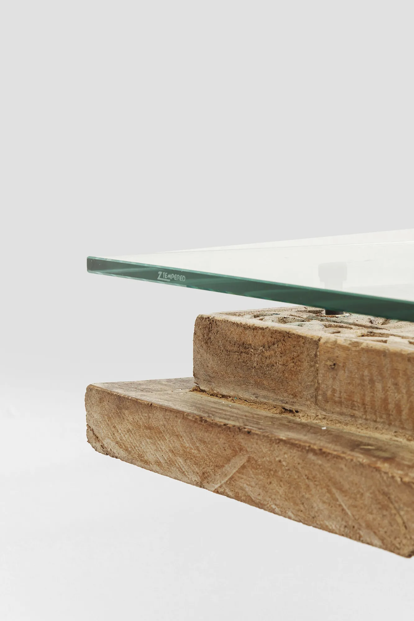 Outlet KARE Design Stół Kalif 200x90 cm transparentno-drewniany - KARE