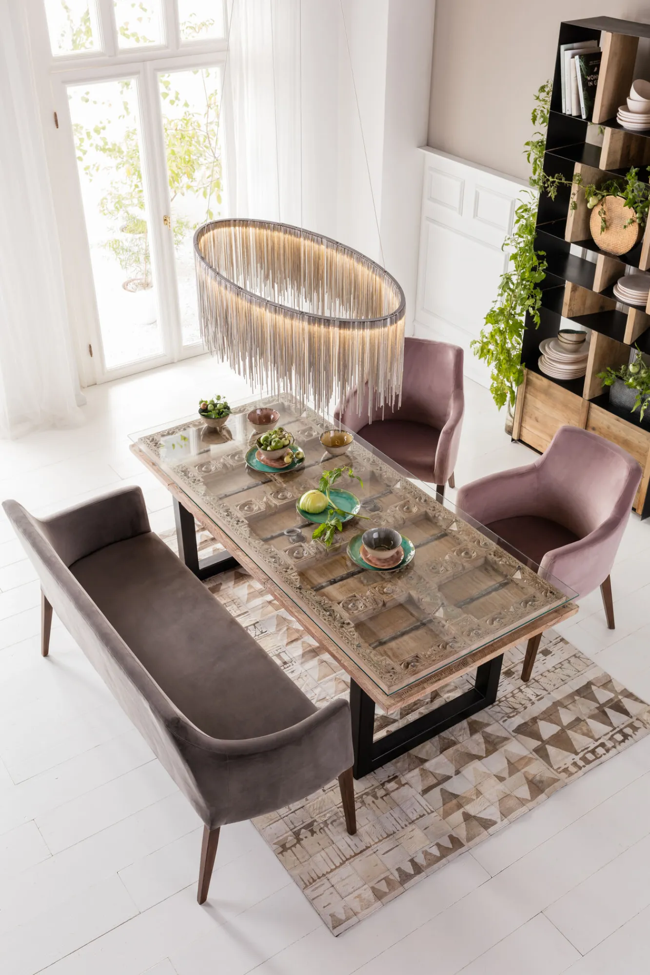 Outlet KARE Design Stół Kalif 200x90 cm transparentno-drewniany - KARE