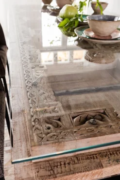 Outlet KARE Design Stół Kalif 200x90 cm transparentno-drewniany - KARE