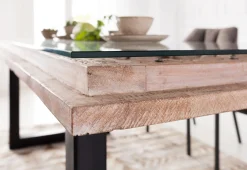 Outlet KARE Design Stół Kalif 200x90 cm transparentno-drewniany - KARE