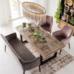 Outlet KARE Design Stół Kalif 200x90 cm transparentno-drewniany - KARE