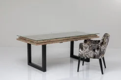 Outlet KARE Design Stół Kalif 200x90 cm transparentno-drewniany - KARE