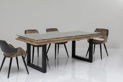 Outlet KARE Design Stół Kalif 200x90 cm transparentno-drewniany - KARE