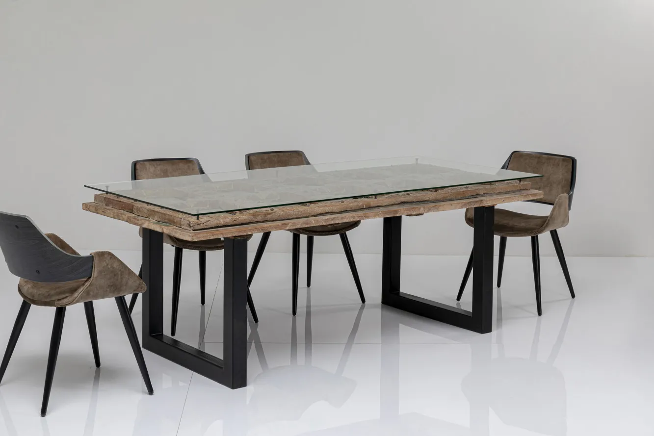 Outlet KARE Design Stół Kalif 200x90 cm transparentno-drewniany - KARE