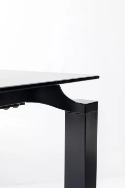 Online KARE Design Stół loft blat szklany przydymiony nogi stalowe czarne 180x90 cm - KARE