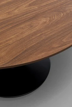 Best KARE Design Stół loft w okleinie orzech włoski noga czarna Ø110 cm - KARE