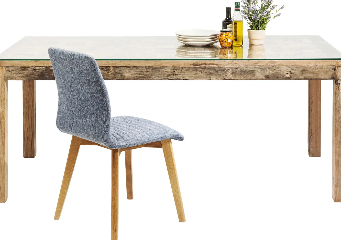 Best KARE Design Stół Memory 160x80 cm drewniano-szklany - KARE