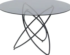 Sale KARE Design Stół Molekular Ø120 cm czarny - blat szklany - KARE
