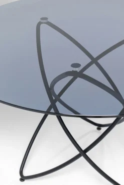 Sale KARE Design Stół Molekular Ø120 cm czarny - blat szklany - KARE