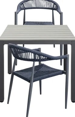 Fashion KARE Design Stół ogrodowy blat kwadratowy szary polywood nogi z aluminium 80x80 cm - KARE