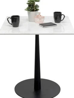 Online KARE Design Stół ogrodowy czarno-biały blat kwadratowy marmurowy 70x70 cm - KARE