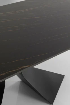 Fashion KARE Design Stół ogrodowy czarny blat ceramika nogi aluminium 180x90 cm - KARE