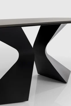 Fashion KARE Design Stół ogrodowy czarny blat ceramika nogi aluminium 180x90 cm - KARE
