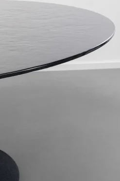 Hot KARE Design Stół ogrodowy czarny ze szklanym blatem Ø150 cm - KARE