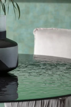 Hot KARE Design Stół ogrodowy czarny ze szklanym blatem Ø150 cm - KARE