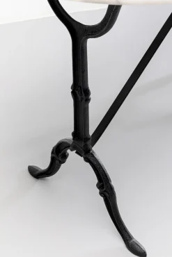 Outlet KARE Design Stół ogrodowy z białym marmurowym blatem nogi czarne stalowe 120x60 cm - KARE