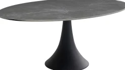 Sale KARE Design Stół ogrodowy z ceramicznym owalnym blatem noga aluminiowa czarna 180x120 cm - KARE