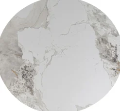 Discount KARE Design Stół okrągły blat ceramiczny biały Ø120 cm podstawa stalowa - KARE