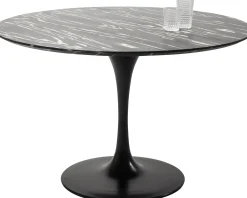 Best KARE Design Stół okrągły blat ceramiczny czarny podstawa stalowa Ø120 cm - KARE