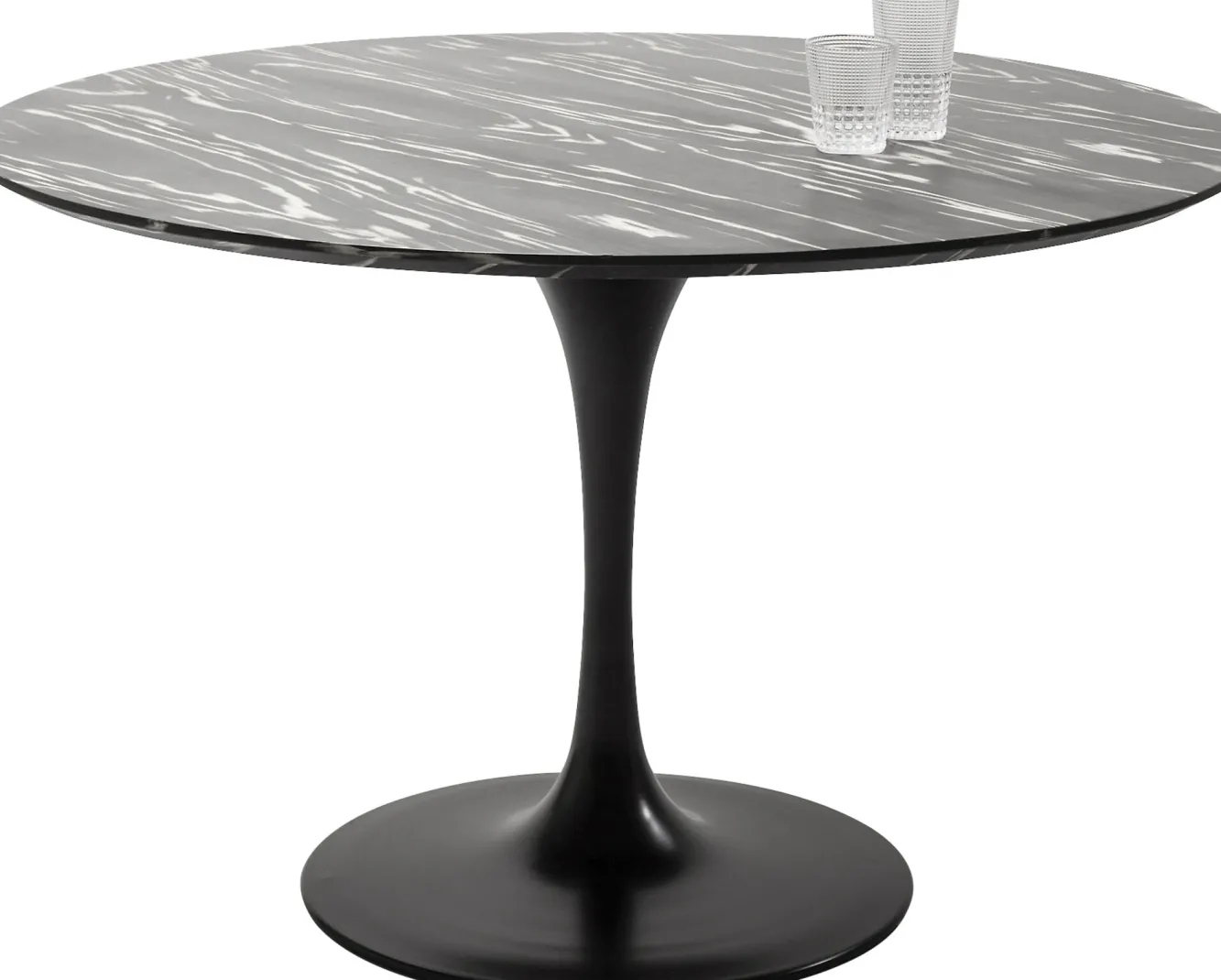 Best KARE Design Stół okrągły blat ceramiczny czarny podstawa stalowa Ø120 cm - KARE