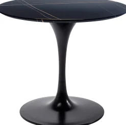 Sale KARE Design Stół okrągły blat ceramiczny czarny podstawa stalowa Ø90 cm - KARE