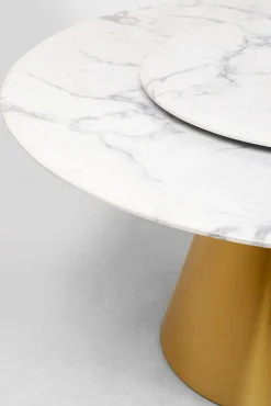 Online KARE Design Stół okrągły blat ceramiczny obrotowy podstawa złota Ø135 - KARE
