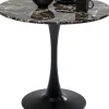 New KARE Design Stół okrągły blat MDF imitacja marmuru czarny Ø80 cm - KARE