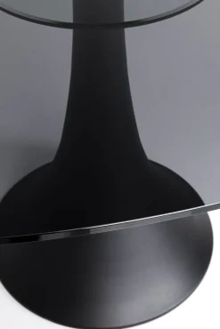 Discount KARE Design Stół owalny ze szklanym blatem i czarną aluminiową podstawą 180x120 cm - KARE