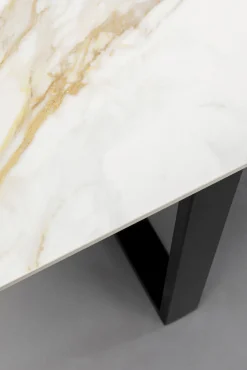 Sale KARE Design Stół prostokątny blat kamionkowy nogi czarne stalowe 160x80 cm - KARE