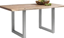 Discount KARE Design Stół Pure Nature 160x80 cm drewniano-srebrny - KARE