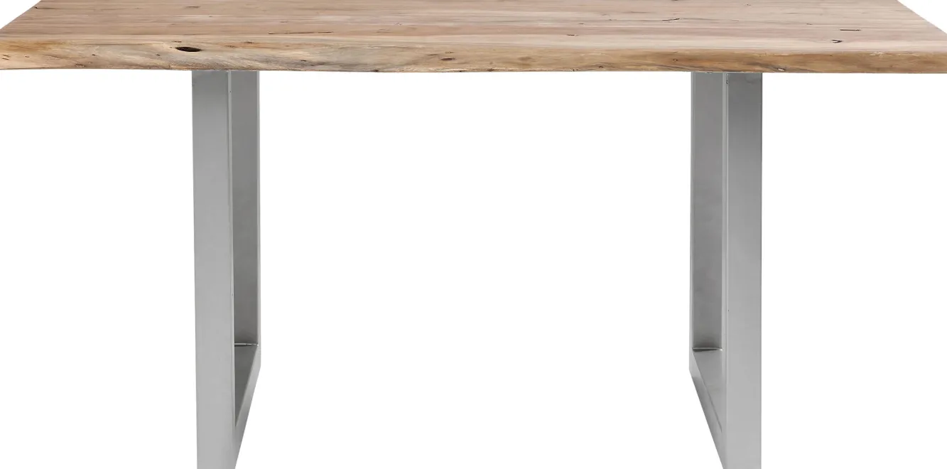 Discount KARE Design Stół Pure Nature 160x80 cm drewniano-srebrny - KARE