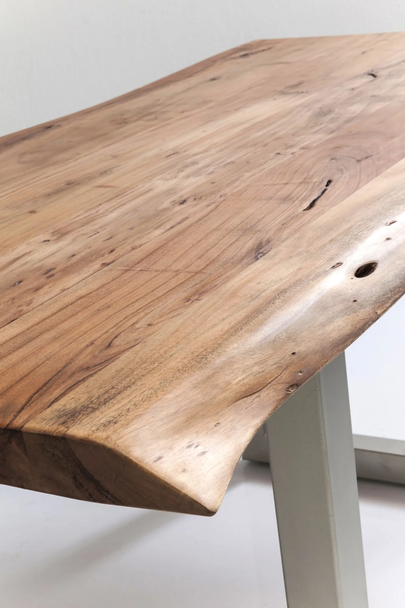 Discount KARE Design Stół Pure Nature 160x80 cm drewniano-srebrny - KARE