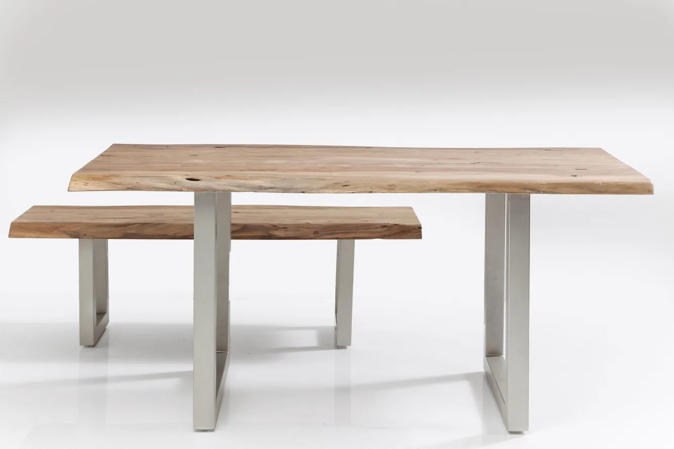 Discount KARE Design Stół Pure Nature 160x80 cm drewniano-srebrny - KARE