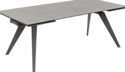 Online KARE Design Stół rozkładany Amsterdam 200-290x100 cm szary - nogi czarne - KARE