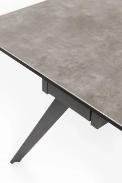 Online KARE Design Stół rozkładany Amsterdam 200-290x100 cm szary - nogi czarne - KARE