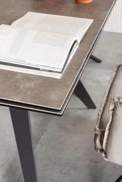 Online KARE Design Stół rozkładany Amsterdam 200-290x100 cm szary - nogi czarne - KARE