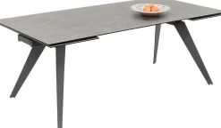 Online KARE Design Stół rozkładany Amsterdam 200-290x100 cm szary - nogi czarne - KARE