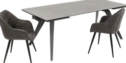Online KARE Design Stół rozkładany Amsterdam 200-290x100 cm szary - nogi czarne - KARE