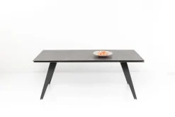 Online KARE Design Stół rozkładany Amsterdam 200-290x100 cm szary - nogi czarne - KARE