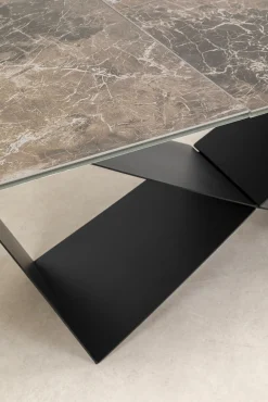 Sale KARE Design Stół rozkładany blat ceramika i szkło podstawa czarna 200-260x100 cm - KARE