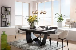 Sale KARE Design Stół rozkładany blat ceramika i szkło podstawa czarna 200-260x100 cm - KARE