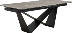 Sale KARE Design Stół rozkładany blat ceramika i szkło podstawa czarna 200-260x100 cm - KARE