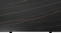 Best KARE Design Stół rozkładany blat czarny kamionkowy nogi stalowe 140-200x80 cm - KARE